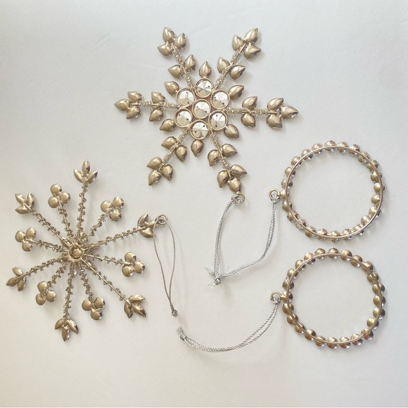 Martha Stewart Tree Decor Facet Jeweled Snowflakes and Circle Ornaments - Picture 7 of 8
